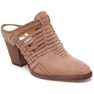 DOLCE VITA Womens Camel Brown Mule Heeley Block Heel Slip On Leather Mules 8.5 M